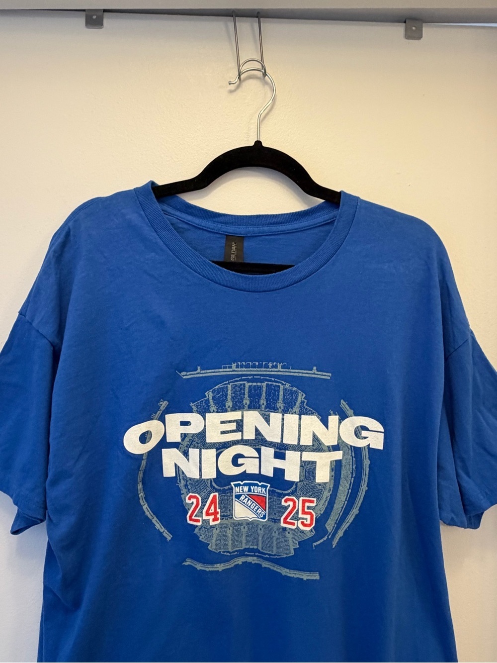 New York Rangers Opening Night 2024-2025 Heavy Cotton T-Shirt Mens XL Blue NHL - Picture 3 of 8